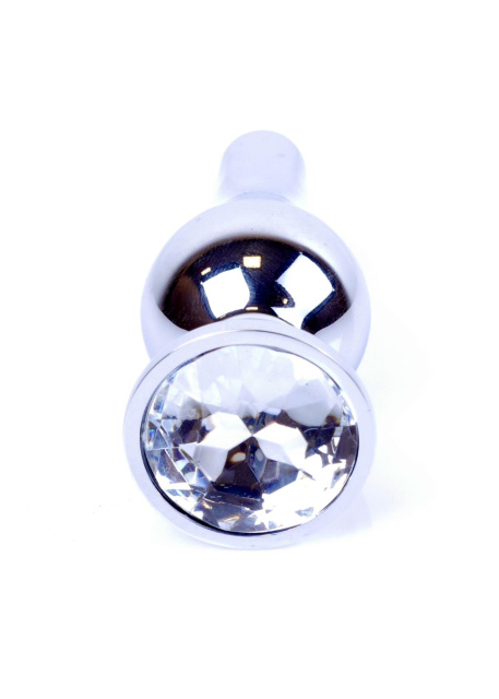 B - Series HeavyFun Jewellery Silver Plug - Korek analny, Przezroczysty, 9.5 cm