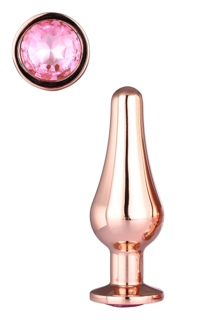 Dream Toys Gleaming Love Small Gold Pleasure Plug - Korek analny, Różowy, 9 cm, S