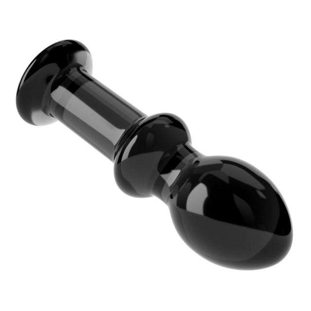 Lovetoy Glass Romance 4.5" - Korek analny, Czarny, 11.5 cm