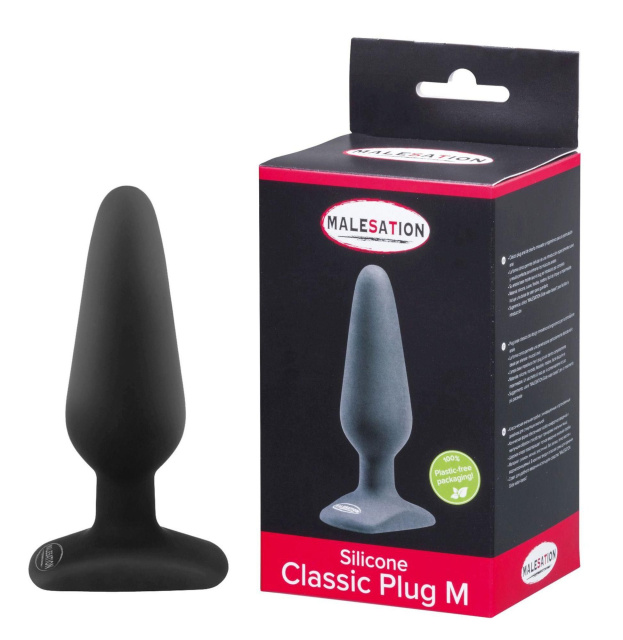 Korek analny StRubber Malesation, 13,5 cm (czarny)