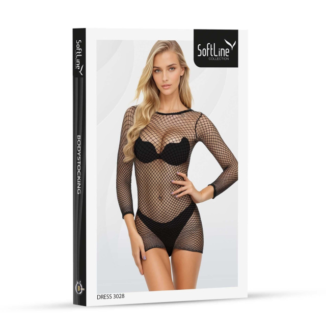 Мини-платье SoftLine 3028, One Size (черный)