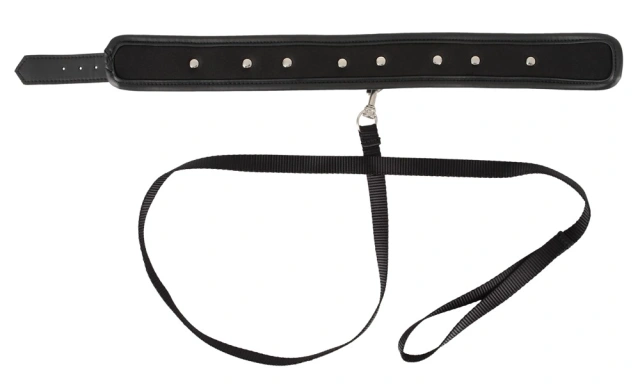 Ошейник с поводком Vegan Fetish Collar Vegan (черный)