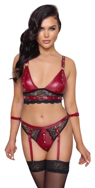 Комплект Cottelli Bra Set Bondage, M (красный)