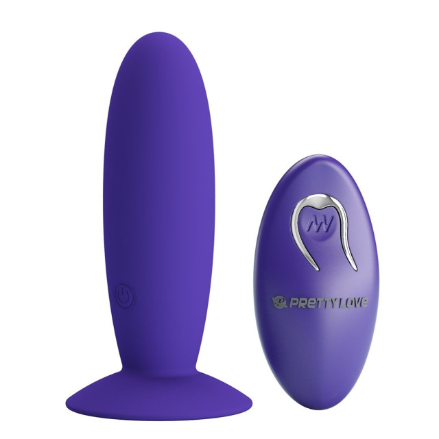 Pretty Love Remote Control Vibrating Plug Youth - Korek analny, Fioletowy, 11 cm