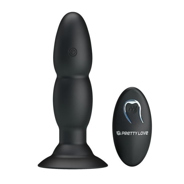 Pretty Love RC Vibrating Butt Plug - Korek analny, Czarny, 13, 5 cm