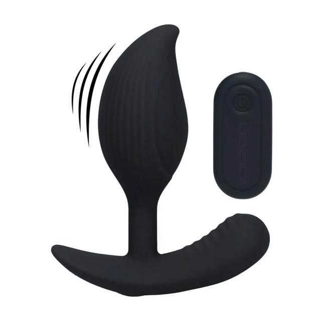 Анальна пробка Levelz Remote Control Vibrating Liquid, 10.6 см (чорний)