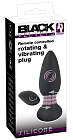 Korek analny Black Velvets Rotating & Vibrating Plug, 14 cm (czarny)