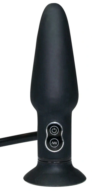 Анальна пробка True Black Vibrating Butt Plug, 17 см (чорний)