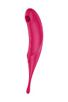 Satisfyer Twirling Pro - Bezdotykowy stymulator łechtaczki z wibracjami, Czerwony, 20 cm