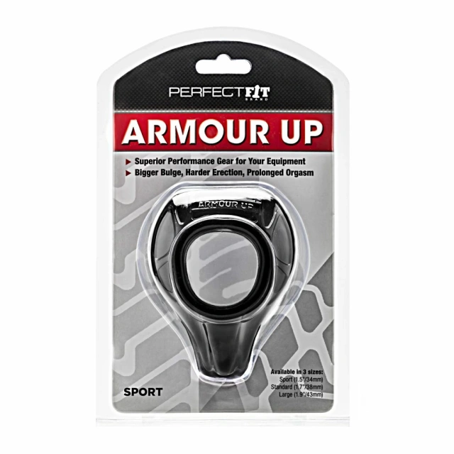 Ерекційне кільце Perfect Fit Armour Up Sport Black, 3.8 см (чорний)