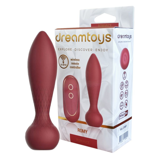 Dream Toys Romy - Korek analny, Bordоwy, 13, 8 cm