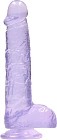 Dildo RealRock Crystal Clear Dildo Realistic, 17 cm (fioletowy)