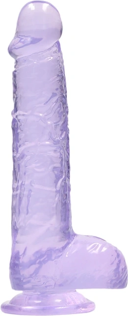Фаллоимитатор RealRock Crystal Clear Dildo Realistic, 17 см (фиолетовый)