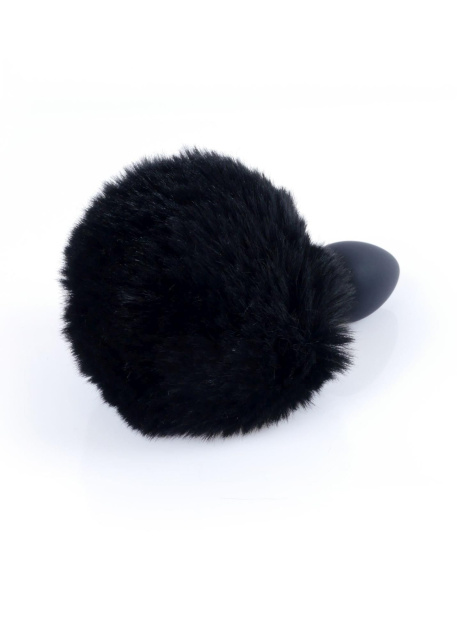Анальна пробка Boss Jewellery Silicon Bunny Tail, 6,5 см (чорний)