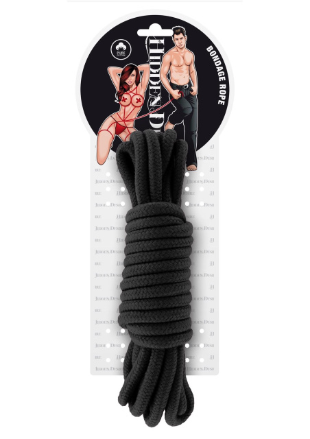 Мотузка Hidden Desire Bondage Rope, 5 м (чорний)
