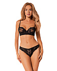 Zestaw bielizny Obsessive Serena Love, XL/XX (czarny)