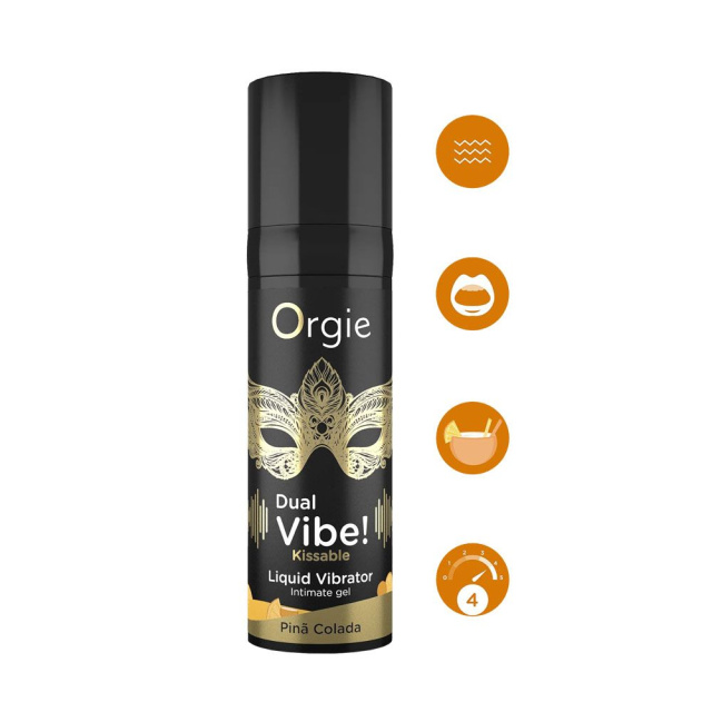 Рідкий вібратор Orgie DUAL VIBE! Піна колада, 15 мл