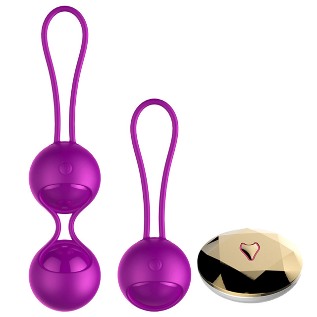 B - Series Fox Kegel Balls Set - Kulki gejszy, Fioletowy, 14.5 cm