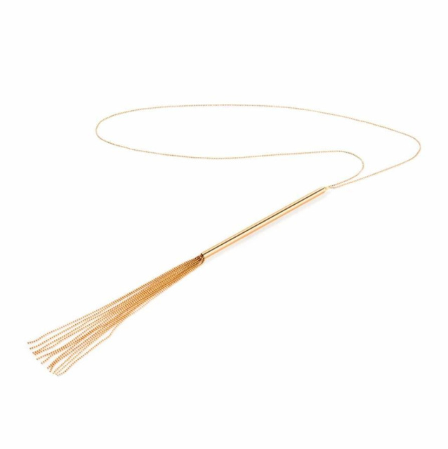 Bijoux Indiscrets Magnifique Whip Necklace - Naszyjnik z pejczykiem, Złoto, 90 cm