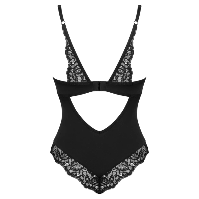 Еротичний боді Obsessive Bellastia, XL/2XL (чорний)
