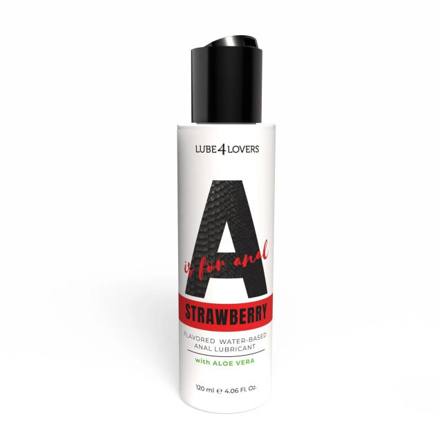 Lube4lovers A is for Anal Strawberry - Lubrykant analny, 120 ml