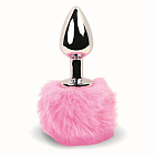 Анальна пробка FeelzToys Bunny Tails, 7х2.5 см (рожевий)