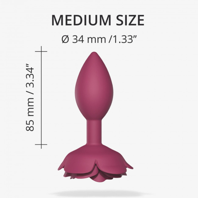 Love to Love Open Roses - Korek analny, Bordоwy, 12 cm, M