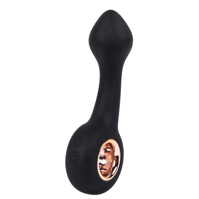 Fantasy Vibrating Anal Plug - Korek analny, Czarny, 14 cm
