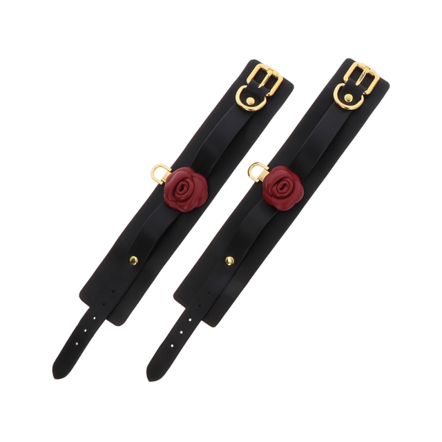 Taboom Wild Roses Ankle Cuffs - Uprząż na nogi, Czarny, 34 cm