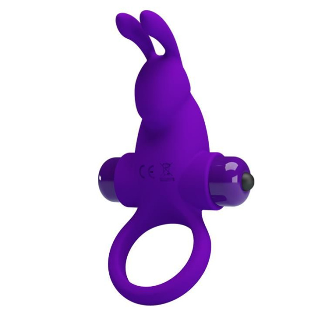 Віброкільце Pretty Love Vibro Penis Ring Rabbit, 11,3 см (фіолетовий)