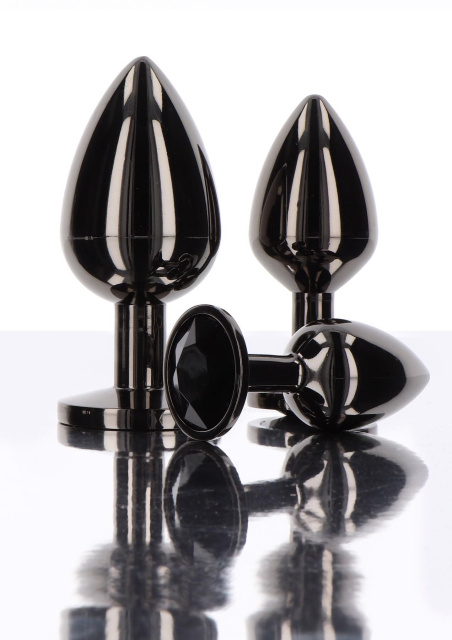 Taboom Butt Plug With Diamond Jewel M - Korek analny, Czarny, 8.2 cm, M