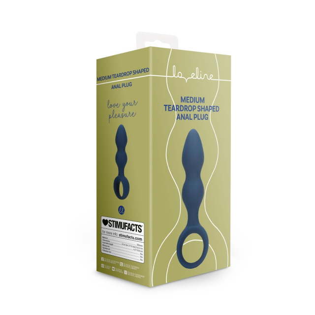 Loveline Anal Plug - Korek analny, Niebieski, 15.4 cm, M