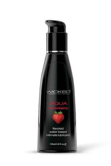 Лубрикант на водній основі Wicked Aqua strawberry flavored, 120 мл