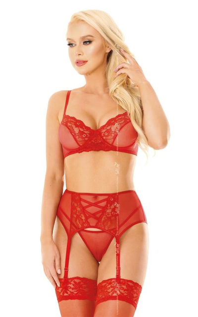 Комплект білизни SoftLine Collection Selin, L (червоний)