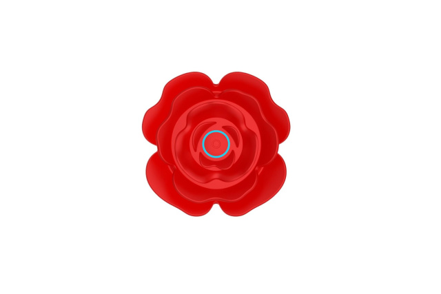 B - Series Cute Rose thrusting anal plug - Korek analny B -, Czerwony, 14 cm