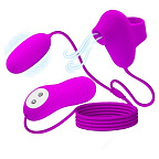 Pretty Love Suction & Vibro Bullets - Wibrator z bezdotykowym masażerem łechtaczki, Różowy, 7 cm