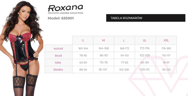Комплект білизни Roxana 6359, L (чорний з червоним)