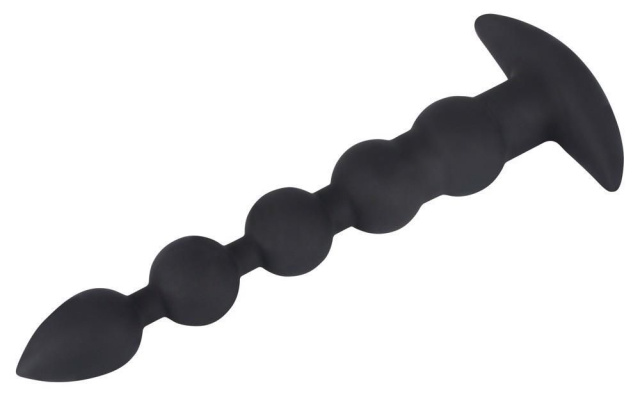 Анальний ланцюжок з вібрацією Black Velvets Rechargeable Beads, 21 см (чорний)