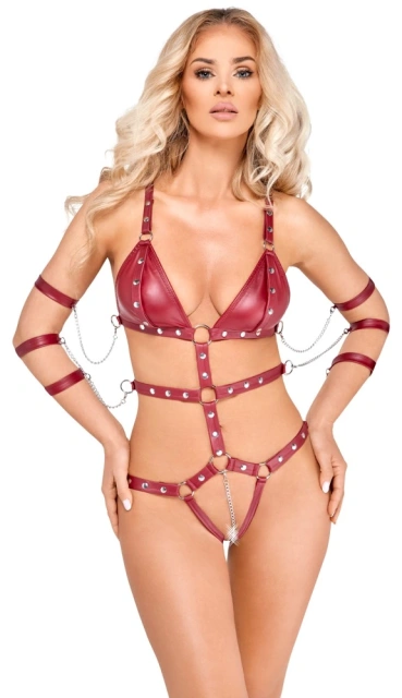Боді Bad Kitty Naughty Toys Strap, XL (червоний)