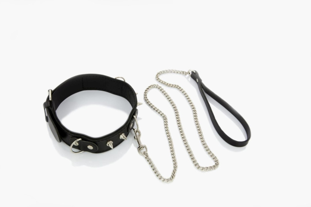 Whips Collections Wiązania-Whips - Obroża ze smyczą, Czarny, 120 cm