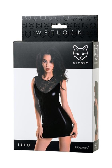 Сукня Glossy Wetlook Lulu, M (чорний)