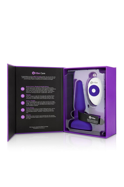 B-Vibe Trio Plug - Korek analny, Fioletowy, 13.5 cm