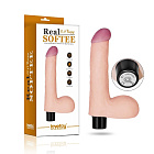 Реалістичний вібратор Real Softee Vibrator With Balls Flesh, 17 см (тілесний)