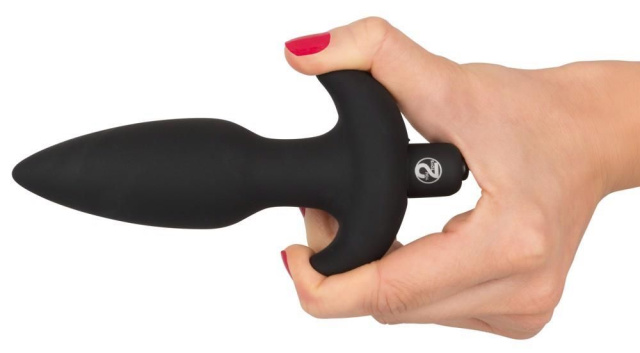 Black Velvets Medium Vibrating Plug - Korek analny, Czarny, 15 cm