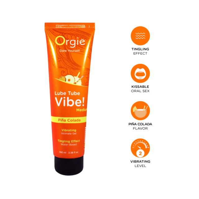 Лубрикант із ефектом вібрації Orgie Lube Tube Vibe! Medium Pina Colada, 100 мл