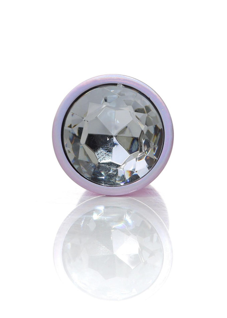 B - Series HeavyFun Jewellery Pearl Pink Plug - Korek analny, Przezroczysty, 8 cm, M