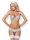Костюм медсестры Obsessive 834-CST-6, L/XL (голубой)