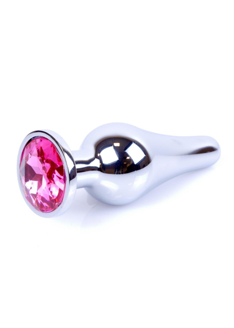 B - Series HeavyFun Jewellery Silver Plug - Korek analny, Różowy, 9.5 cm