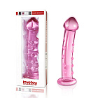 Скляний фалоімітатор LoveToy Glass Romance, 19 см (рожевий)