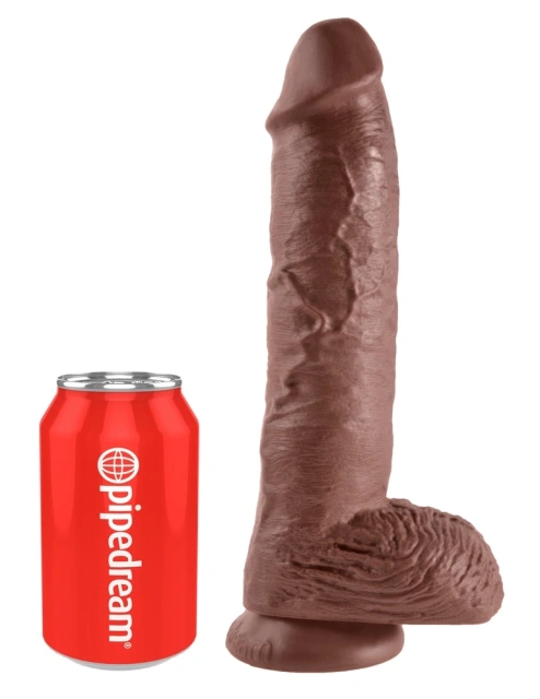 Фаллоимитатор King Cock With Balls, 26,7 см (коричневый)